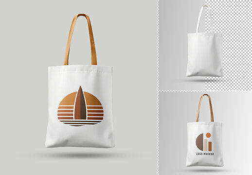 Tote Bag Mockup Isolated on White Background