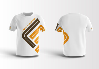 Two Isolated White T-shirts Mockup With Shadows