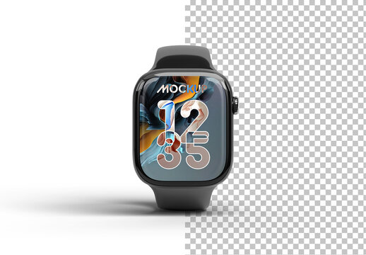 Smartwatch Mockup Isolated on Transparent Background 