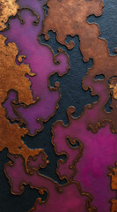 Abstract Purple and Copper Design with Organic Shapes and Textures for Background Use