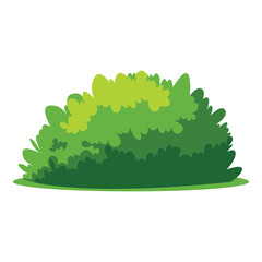 Obraz premium A graphic illustration of a lush green bush with varying shades of green foliage against a white background.