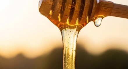 honey dripping from a glass