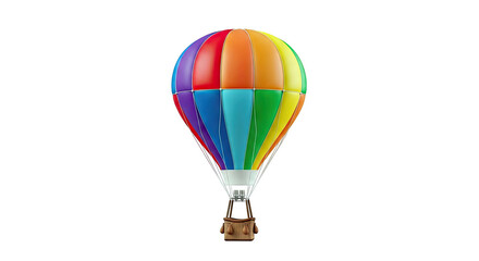 Fototapeta premium Rainbow Hot Air Balloon with Wicker Basket
