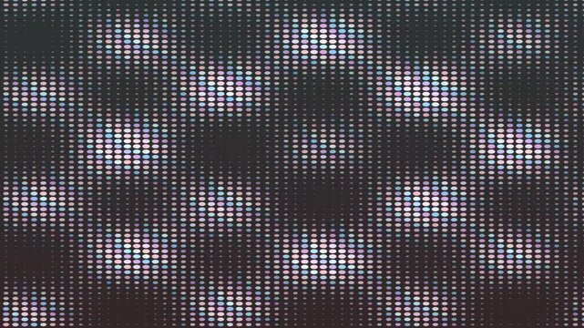 Abstract pattern composed of numerous small illuminated LED lights forming a geometric grid