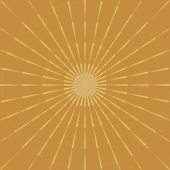Fototapeta premium Comic sunburst background, linear drawing of rays of the sun in vintage style. Abstract light yellow sun rays.