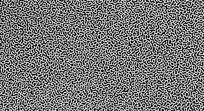 Black and white abstract squiggle pattern with dense organic maze lines