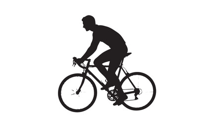 Obraz premium Silhouette of cyclist in dynamic pose with dramatic lighting on sleek bicycle for fitness advertising