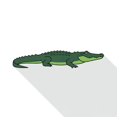 Obraz premium Green Crocodile Illustration on White Background.