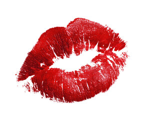 Red lipstick kiss mark
