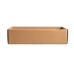 Simple brown cardboard box with an open top on a white background