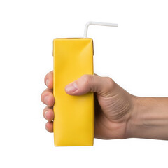 Hand holding a yellow sponge with a handle for cleaning purposes