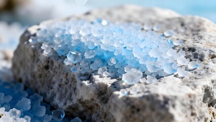 Rock with blue crystals