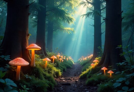 magic mushroom in the forest