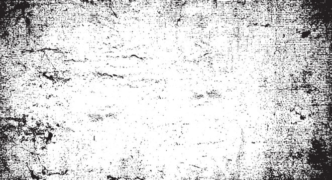 Black and white grunge distressed texture background with rough edges and scratches