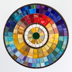 Circle Mosaic with Vibrant Colors and Artistic Arrangement for Creative and Decorative Purposes.