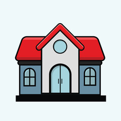 house building cartoon vector icon illustration