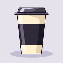 Flat paper coffee cup