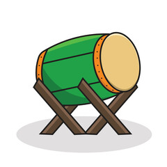 llustration of a traditional mosque drum on stand