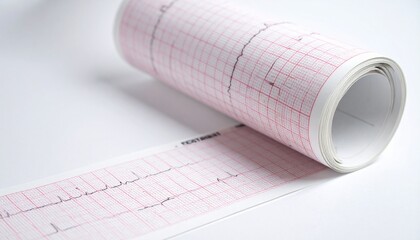 Medical ECG Paper Roll for Heart Health Diagnostics and Cardiac Monitoring Equipment Presentation.