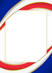 vertical frame and border with French flag