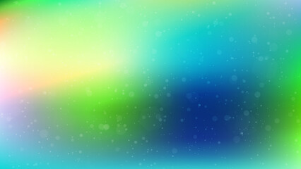 Fototapeta premium Abstract vector background with soft green and blue gradient mesh, glowing bokeh lights and blurred texture suitable for web banners, posters or presentation covers.