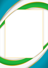 vertical frame and border with Uzbek flag