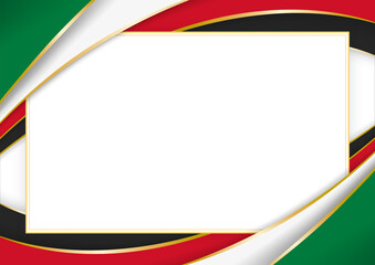 horizontal frame and border with Kuwaiti flag