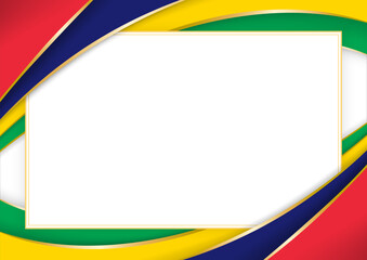 horizontal frame and border with Mauritian flag