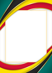vertical frame and border with Mozambican flag