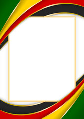 vertical frame and border with Zimbabwean flag