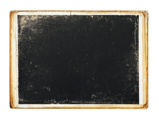 Fototapeta premium Aged, textured chalkboard framed in light wood