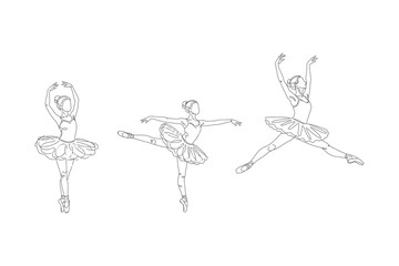 Obraz premium line drawing of ballerina dancing pose