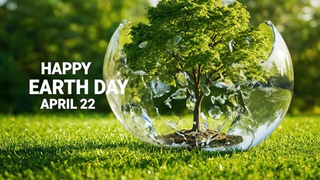 Earth Day Celebrations with Tree and Globe.