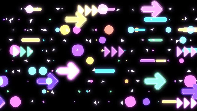Neon arrows and lines motion graphics. (loop)