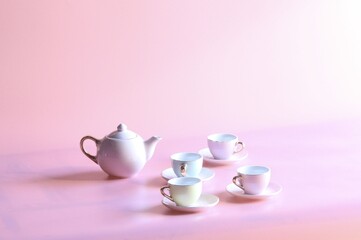 Fototapeta premium Traditional Teapot and Cup Set on Table