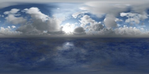 Obraz premium panorama of a stormy sea, HDRI, environment map , Round panorama, spherical panorama, equidistant projection, 360 high resolution panorama 3d rendering, 