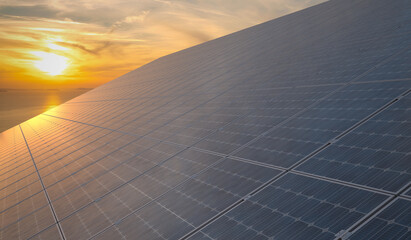 close-up view of roof solar panels © Mike Mareen