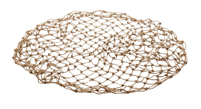 Brown metallic wire mesh oval netting texture on white background