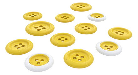 Obraz premium Collection of yellow buttons with four holes
