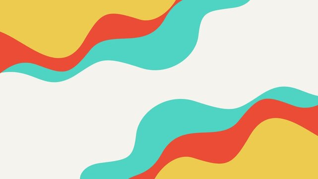 Abstract Retro Style Colorful Wave Shapes Motion Graphic Background