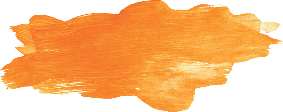 Orange watercolor brush stroke with texture paint
