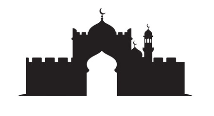 Fototapeta premium Ramadan Mosque Silhouette Sticker Design