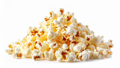 A pile of popcorn on a white background 897