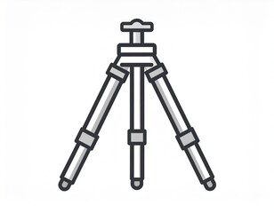Silver Tripod on White Background for Photography or Videography Equipment