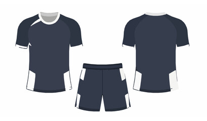 Sports kit jersey and shorts mockup vector illustration flat uniform design isolated on transparent background © MdRoni