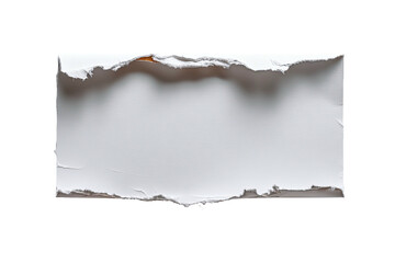 Close-up of a torn, rectangular piece of white paper against a black background (1)