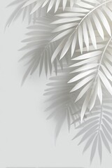 Pale fronds overlap, casting soft shadows on a neutral surface, elegant design