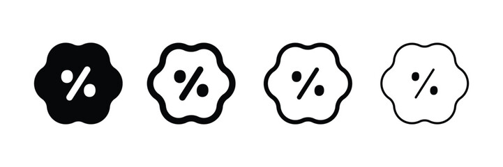 Set of Badge percent icon collection.