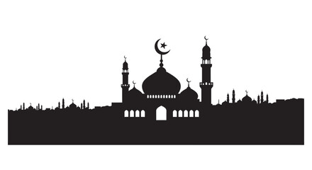 Fototapeta premium Ramadan Mosque Riverside Prayer Hall Icon
