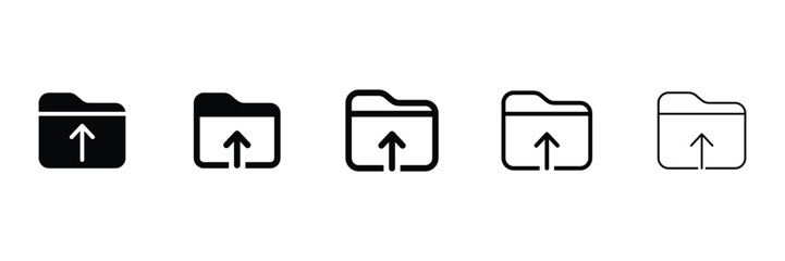 Set of Folder upload icon collection. Upload symbol.